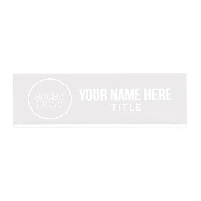 Custom Logo Office Desk Name Plate, Personalized Acrylic Custom Name Title Plate for Home-Set of 1-Andaz Press-Custom Logo-