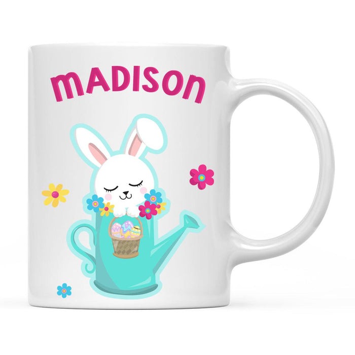 Custom Milk Hot Chocolate Kids Part 1 Coffee Mug-Set of 1-Andaz Press-Rabbit Mint Green Garden Watering Can-