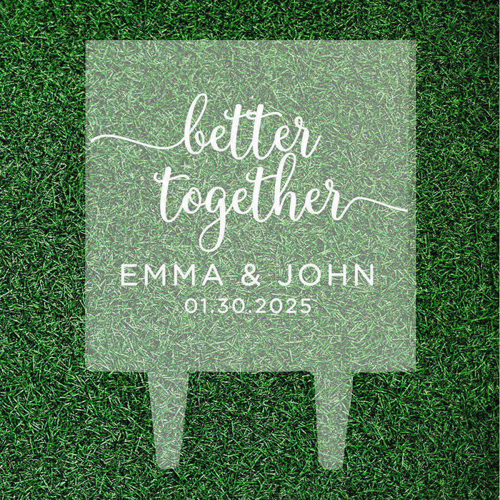 Custom Modern Square Acrylic Cake Topper Collection-Set of 1-Andaz Press-Better Together Modern-