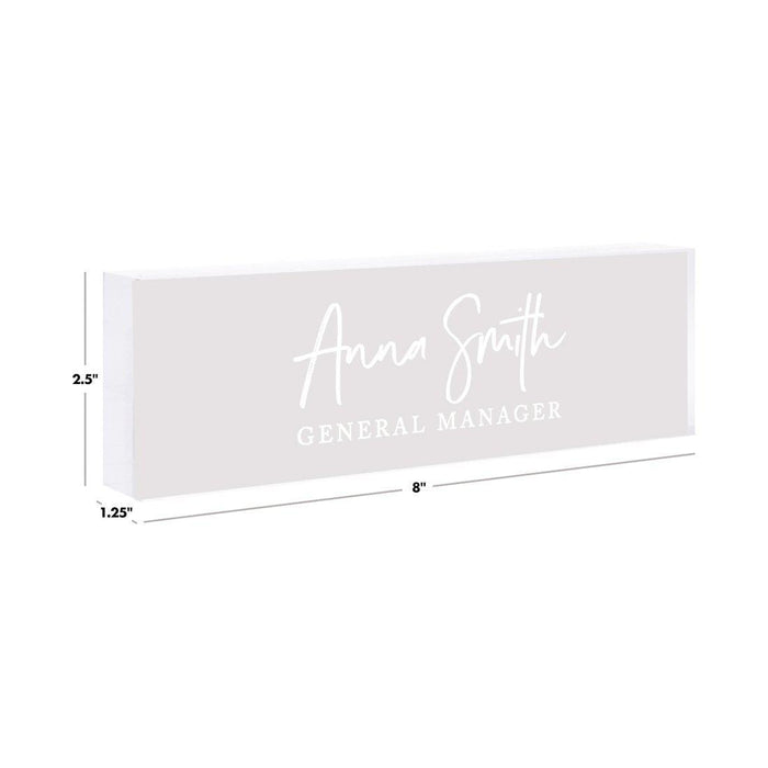 Custom Office Desk Name Plate, Personalized Acrylic Custom Name Title Plate for Home Design 1-Set of 1-Andaz Press-Modern Script-