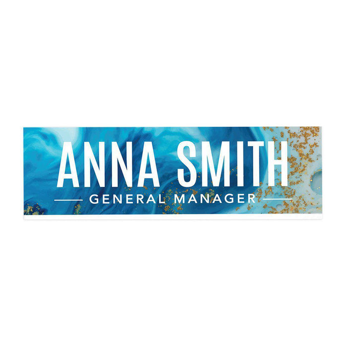 Custom Office Desk Name Plate, Personalized Acrylic Custom Name Title Plate for Home Design 1-Set of 1-Andaz Press-Beachy Vibes-