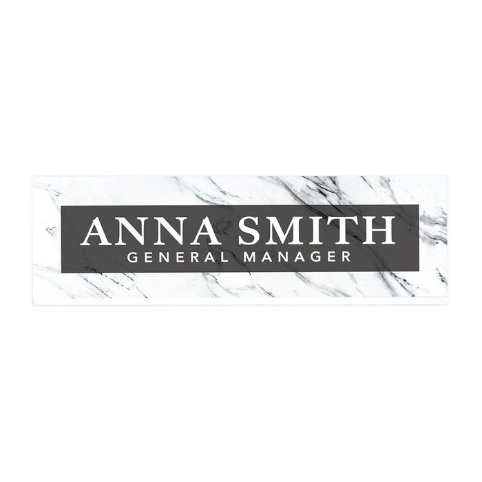 Custom Office Desk Name Plate, Personalized Acrylic Custom Name Title Plate for Home Design 1-Set of 1-Andaz Press-Marble-