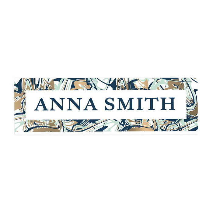 Custom Office Desk Name Plate, Personalized Acrylic Custom Name Title Plate for Home Design 2-Set of 1-Andaz Press-Abstract Paint-