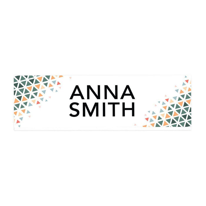 Custom Office Desk Name Plate, Personalized Acrylic Custom Name Title Plate for Home Design 2-Set of 1-Andaz Press-Colorful Geometric Pattern Design-