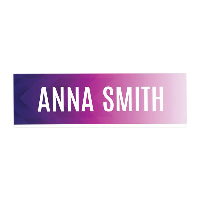 Custom Office Desk Name Plate, Personalized Acrylic Custom Name Title Plate for Home Design 2-Set of 1-Andaz Press-Purple Ombre-