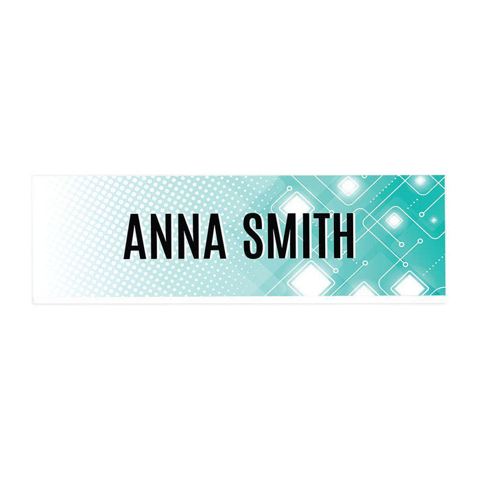 Custom Office Desk Name Plate, Personalized Acrylic Custom Name Title Plate for Home Design 2-Set of 1-Andaz Press-Technology Circuit lines diagram-