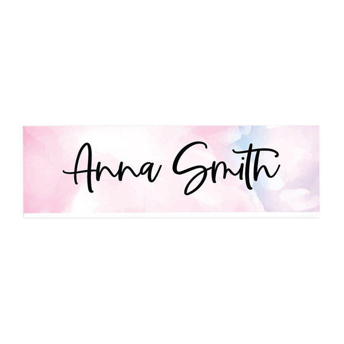 Custom Office Desk Name Plate, Personalized Acrylic Custom Name Title Plate for Home Design 2-Set of 1-Andaz Press-Vibrant Pink Watercolor-