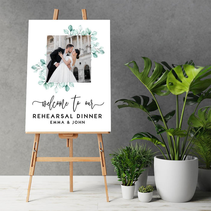 Custom Photo Canvas Wedding Rehearsal Dinner Welcome Sign, Set of 1-Set of 1-Andaz Press-Minimal Modern-
