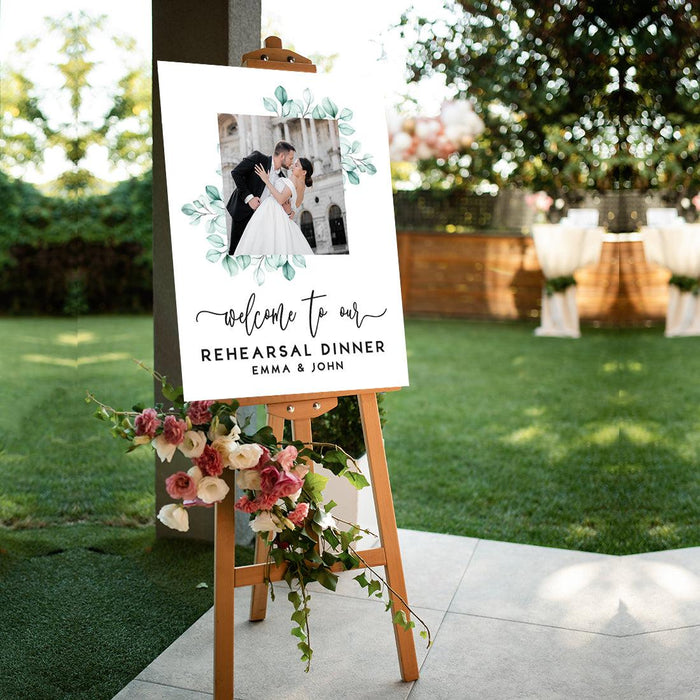 Custom Photo Canvas Wedding Rehearsal Dinner Welcome Sign, Set of 1-Set of 1-Andaz Press-Minimal Modern-