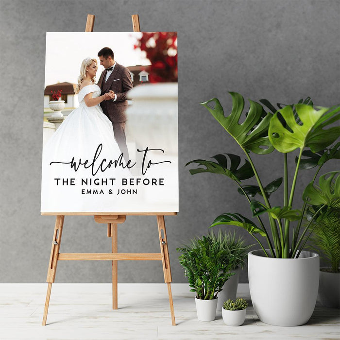 Custom Photo Canvas Wedding Rehearsal Dinner Welcome Sign, Set of 1-Set of 1-Andaz Press-Minimal Modern-