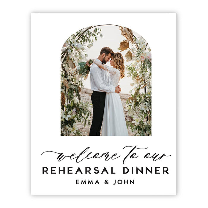 Custom Photo Canvas Wedding Rehearsal Dinner Welcome Sign, Set of 1-Set of 1-Andaz Press-Boho Arch-