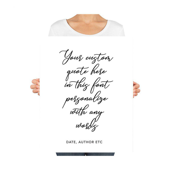 Custom Quote Canvas Wedding Guestbook Signs-Set of 1-Andaz Press-Vertical Modern Quote-