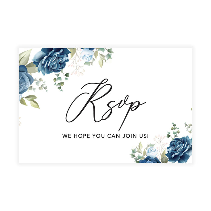 Custom RSVP Postcards for Wedding Cardstock Response Reply Cards-Set of 56-Andaz Press-Dusty Blue Roses-