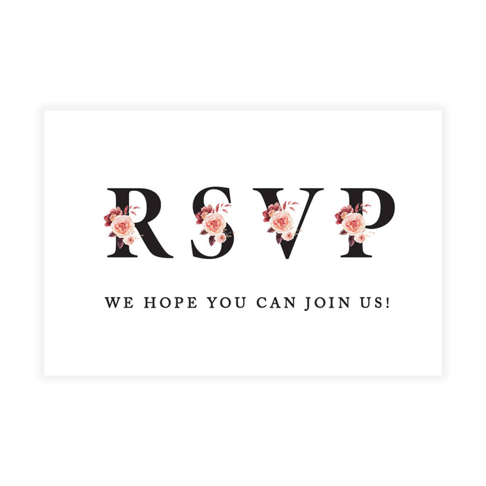 Custom RSVP Postcards for Wedding Cardstock Response Reply Cards-Set of 56-Andaz Press-Fall Flowers-