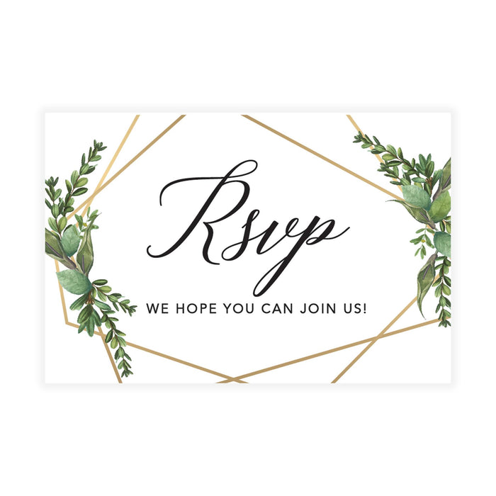 Custom RSVP Postcards for Wedding Cardstock Response Reply Cards-Set of 56-Andaz Press-Geometric Frame-