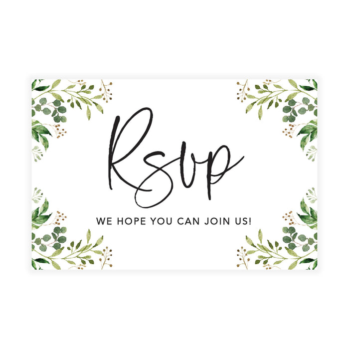 Custom RSVP Postcards for Wedding Cardstock Response Reply Cards-Set of 56-Andaz Press-Greenery Foliage-