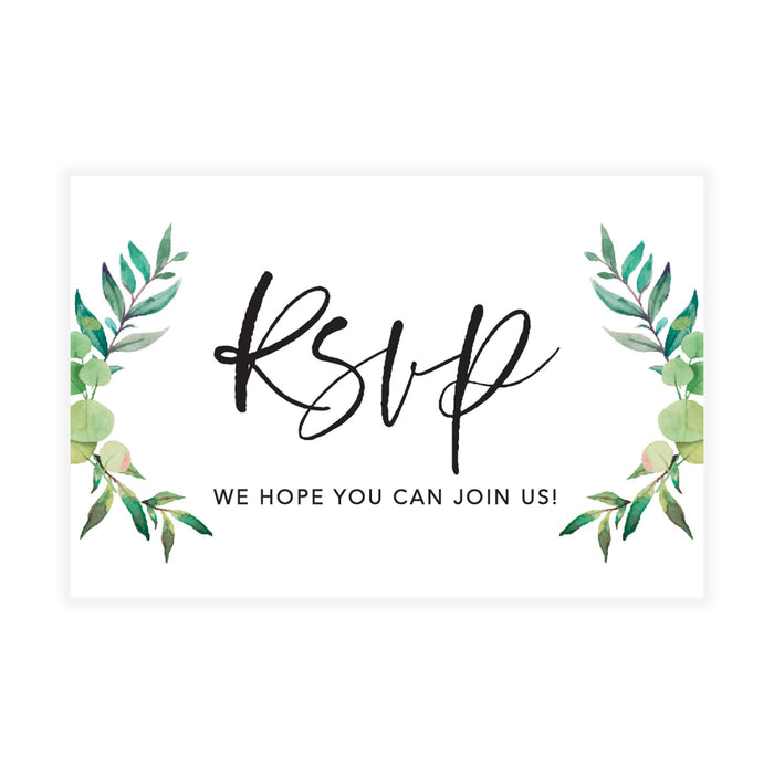 Custom RSVP Postcards for Wedding Cardstock Response Reply Cards-Set of 56-Andaz Press-Greenery Wreath-