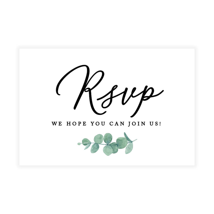 Custom RSVP Postcards for Wedding Cardstock Response Reply Cards-Set of 56-Andaz Press-Minimal Eucalyptus Leaf-