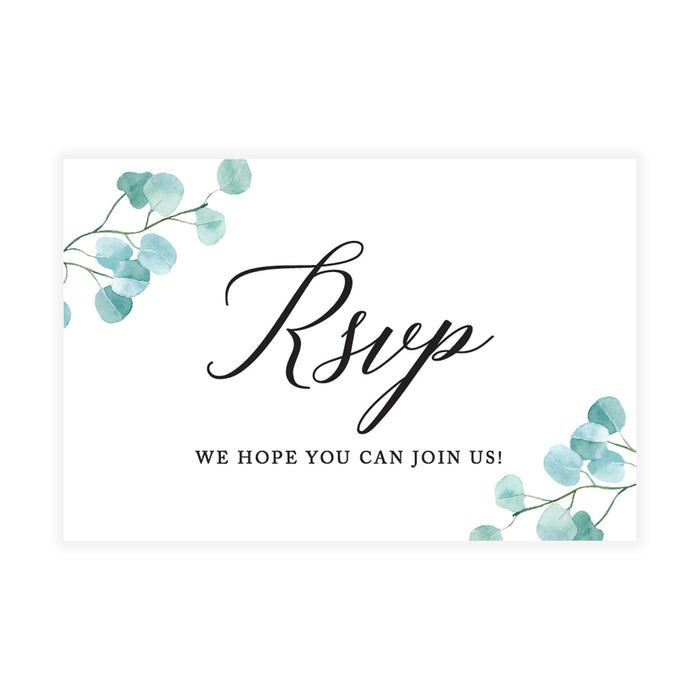 Custom RSVP Postcards for Wedding Cardstock Response Reply Cards-Set of 56-Andaz Press-Silver Dollar Eucalyptus-