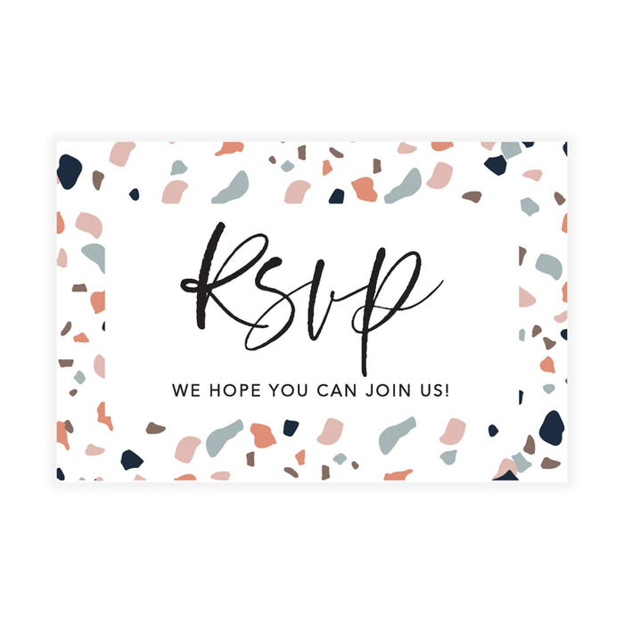 Custom RSVP Postcards for Wedding Cardstock Response Reply Cards-Set of 56-Andaz Press-Terrazzo-