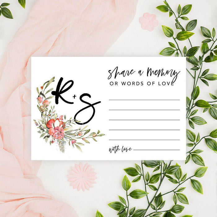 Custom Share a Memory Cards for Weddings, Celebrations, and Life Events-Set of 52-Andaz Press-Blush Pink Florals-