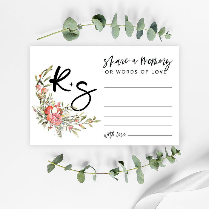 Custom Share a Memory Cards for Weddings, Celebrations, and Life Events-Set of 52-Andaz Press-Blush Pink Florals-