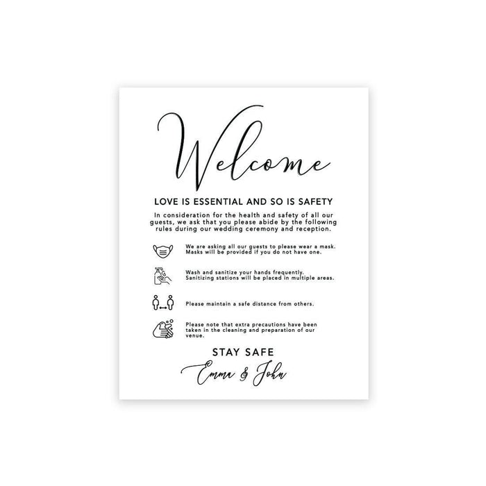 Custom Social Distance Canvas Wedding Party Signs, Welcome Let's Celebrate and Stay Safe-Set of 1-Andaz Press-Essential-