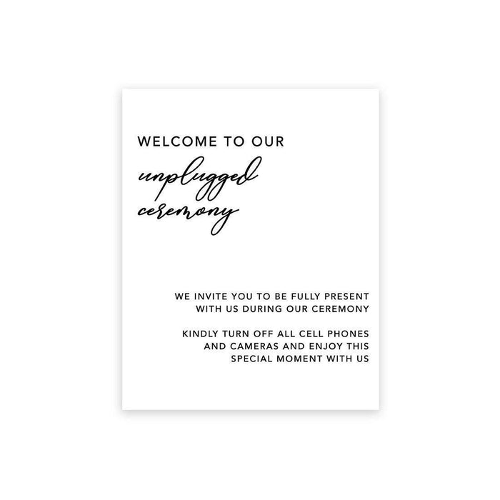 Custom Unplugged Ceremony Canvas Wedding Signs-Set of 1-Andaz Press-Please Silence Phones & Cameras-