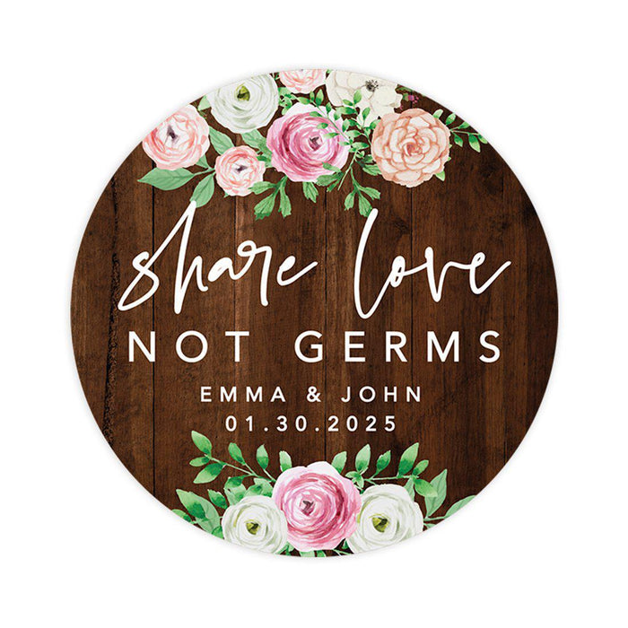 Custom Wedding Round Circle Label Stickers, You Can't Quarantine Love, Wedding Favor Label Stickers-Set of 120-Andaz Press-Rustic Spread Love-
