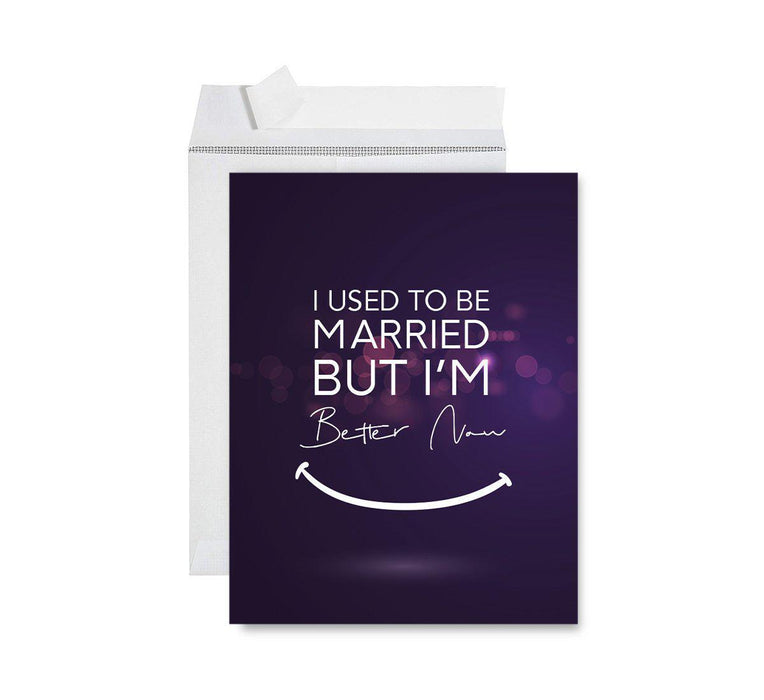 Divorce Jumbo Card, Funny Congratulations Greeting Card for Women, Men, Marriage Divorce Party-Set of 1-Andaz Press-Better Now-