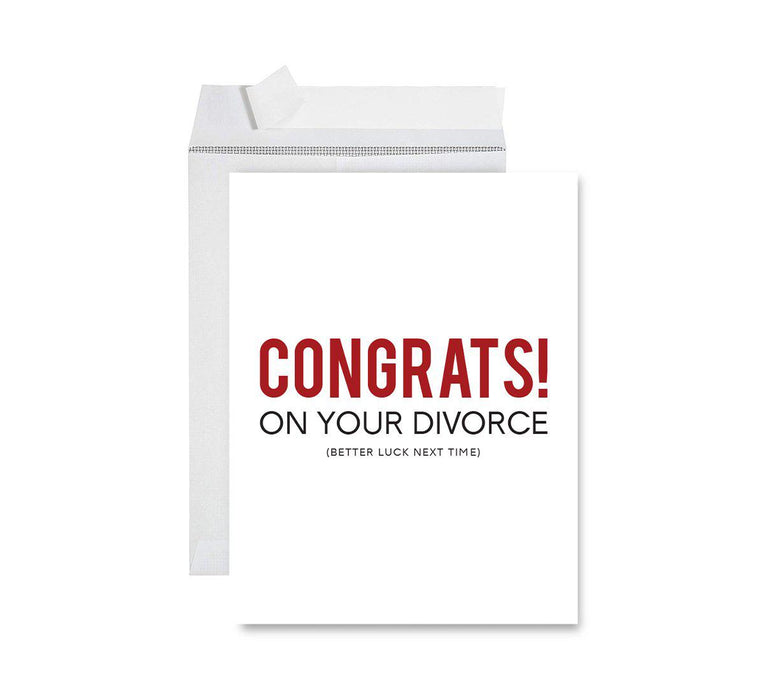 Divorce Jumbo Card, Funny Congratulations Greeting Card for Women, Men, Marriage Divorce Party-Set of 1-Andaz Press-Congrats on Your Divorce-