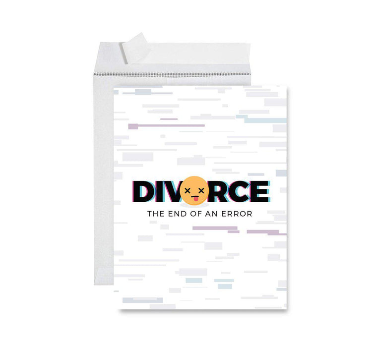 Divorce Jumbo Card, Funny Congratulations Greeting Card for Women, Men, Marriage Divorce Party-Set of 1-Andaz Press-Divorce The End Of An Error-