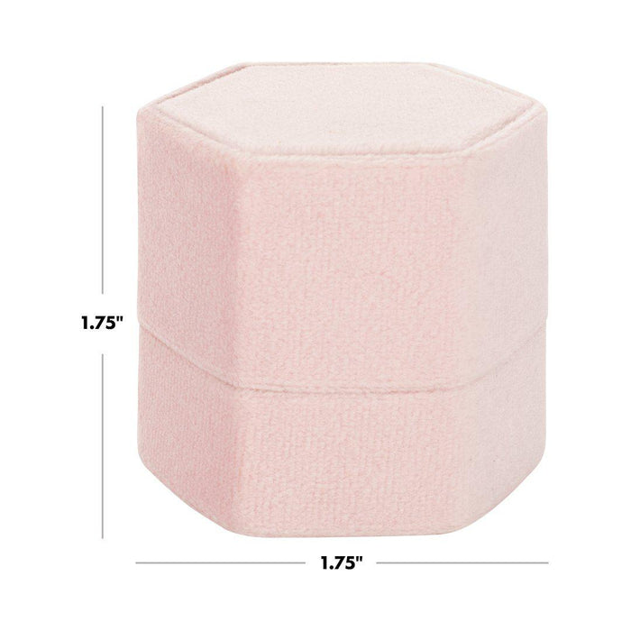 Double Hexagon Velvet Ring Box-Set of 1-Koyal Wholesale-Champagne-