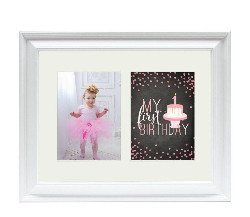 Double White 5 x 7-Inch Photo Frame Baby Wall Art-Set of 1-Andaz Press-First Vacation-