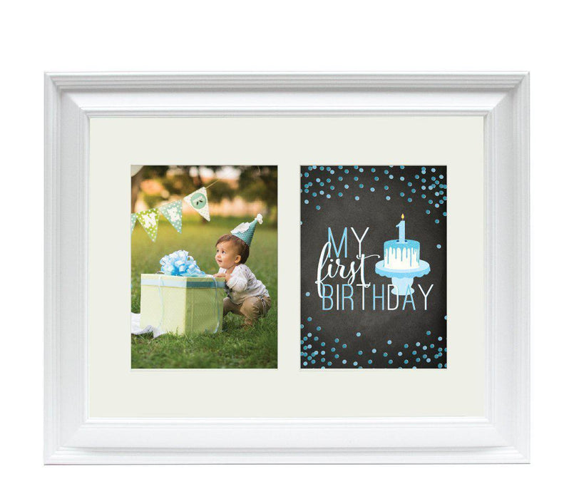 Double White 5 x 7-Inch Photo Frame Baby Wall Art-Set of 1-Andaz Press-First Vacation-