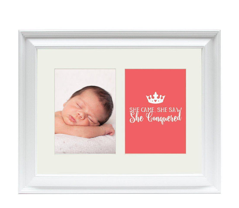Double White 5 x 7-Inch Photo Frame Baby Wall Art-Set of 1-Andaz Press-First Vacation-