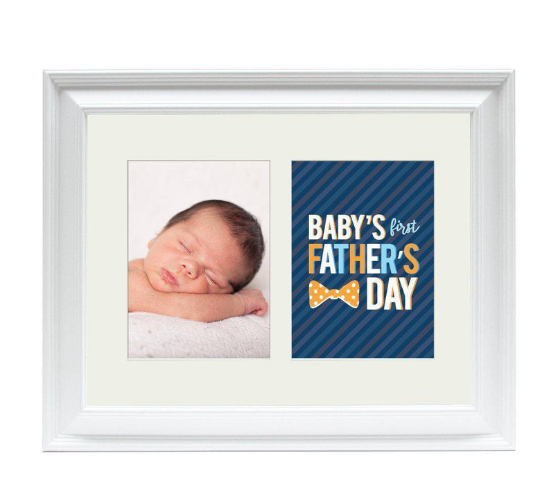 Double White 5 x 7-Inch Photo Frame Baby Wall Art-Set of 1-Andaz Press-First Father's Day-