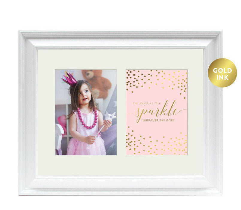 Double White 5 x 7-Inch Photo Frame Baby Wall Art-Set of 1-Andaz Press-Nursery Leaves a Little Sparkle-