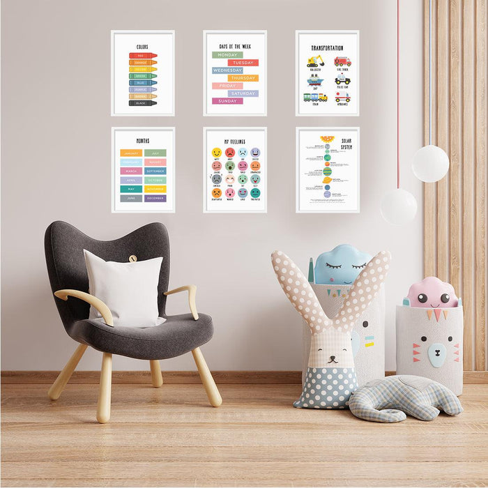 Educational Posters For Kindergarten, Classroom Supplies, 30 Designs-Set of 30-Andaz Press-Boho Color-