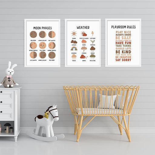 Educational Posters For Kindergarten, Classroom Supplies, 30 Designs-Set of 30-Andaz Press-Boho Color-