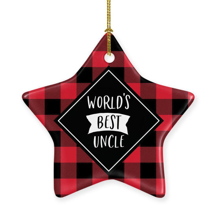 Family Star Shaped Porcelain Ornament Collection 2-Set of 1-Andaz Press-Uncle-