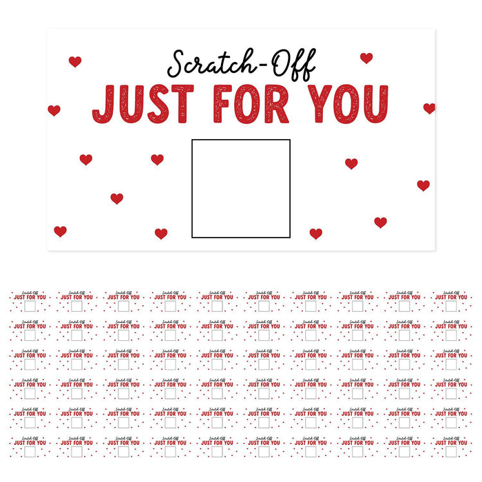 Fill In DIY Scratch-Off Vouchers Couples Date Cards, Valentine’s Day Love Coupons-Set of 60-Andaz Press-Just For You Hearts-