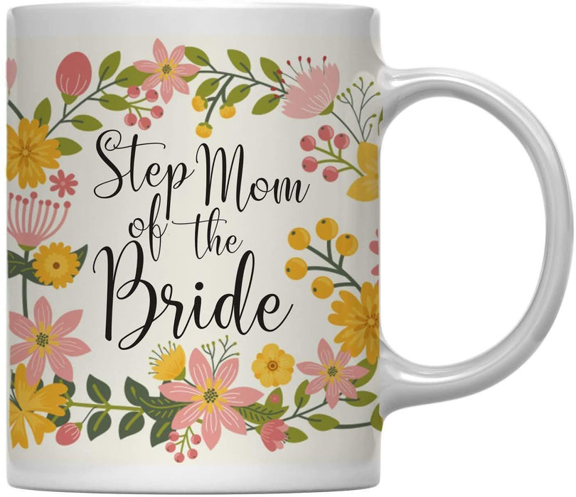 Floral Flowers Wedding Party Ceramic Coffee Mug-Set of 1-Andaz Press-Step Mom of the Bride-