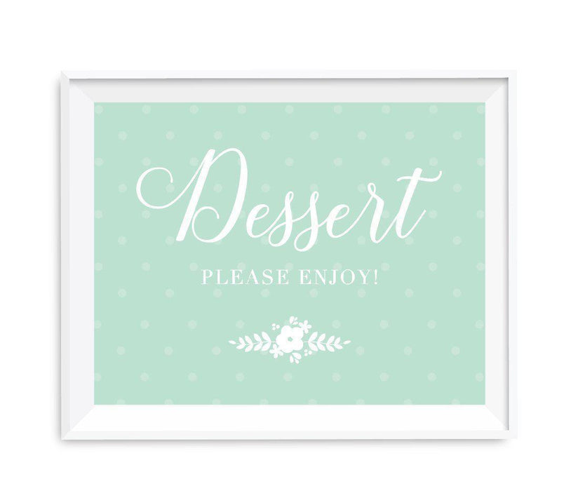 Floral Mint Green Wedding Party Signs-Set of 1-Andaz Press-Dessert Table-