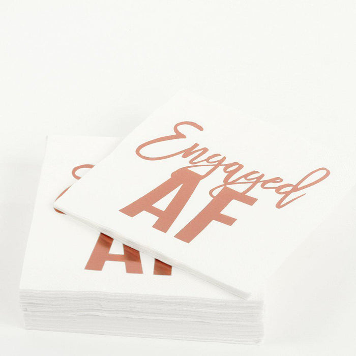Foil Engaged AF Tableware Napkins-Set of 50-Andaz Press-