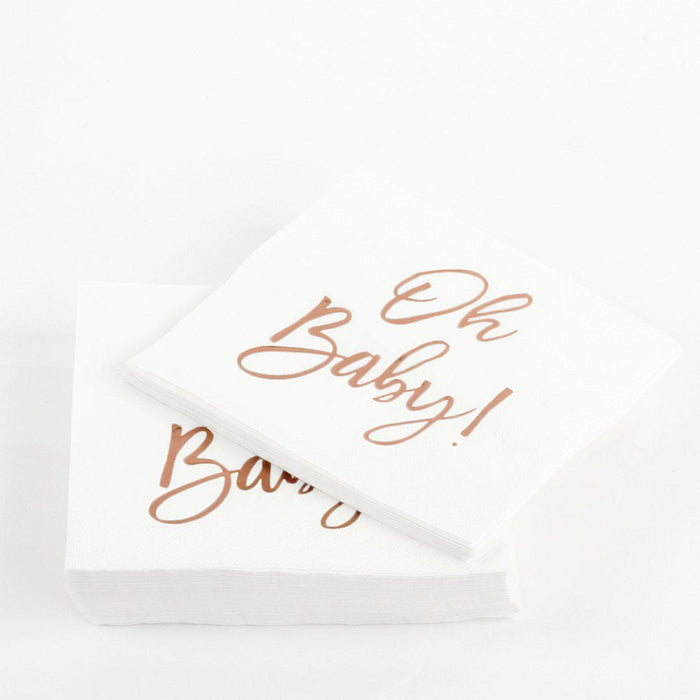 Foil Oh Baby! Tableware Napkins-Set of 50-Andaz Press-