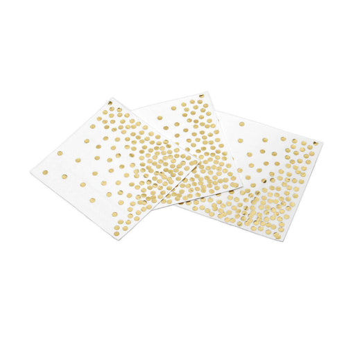 Foil Polka Dot Tableware Napkins-Set of 50-Andaz Press-Silver-