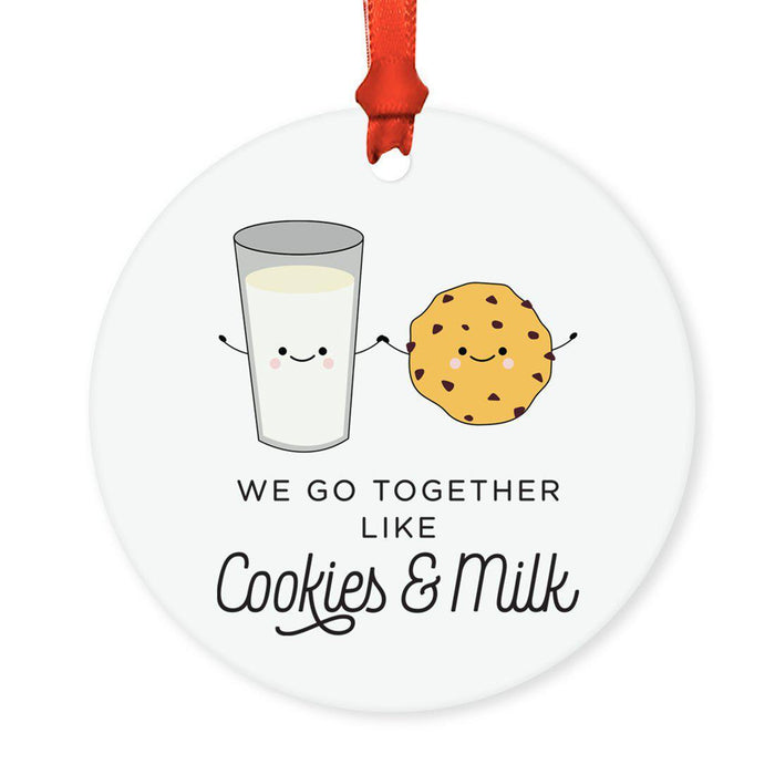Food Pun 8 Round MDF Christmas Tree Ornaments-Set of 1-Andaz Press-Cookies-