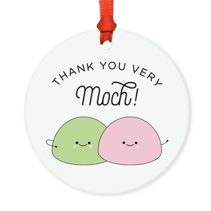 Food Pun 8 Round MDF Christmas Tree Ornaments-Set of 1-Andaz Press-Mochis-
