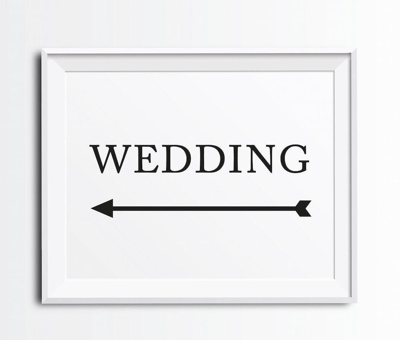 Formal Black & White Wedding Party Directional Signs, Double-Sided Big Arrow-Set of 1-Andaz Press-Wedding-